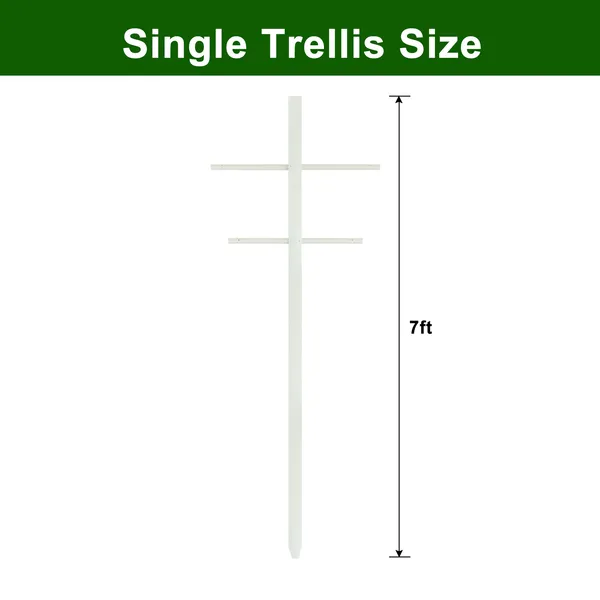 2PC 7FT Hollow T-profile Climbing Trellis, Stable And Durable, Perfect For Climbing Plants, A Modern Garden Decoration.