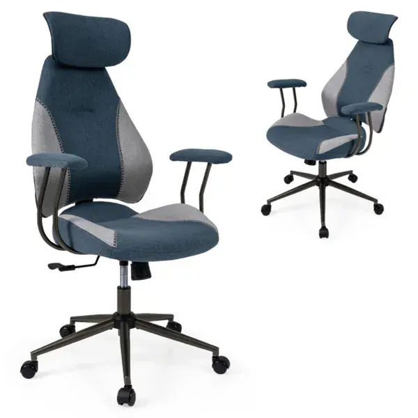 Gray Blue Color Blocking Office Chair
