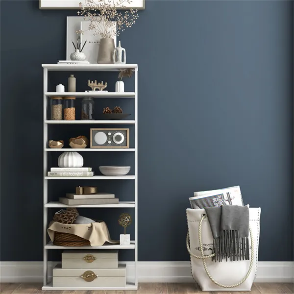 7-Tier Double-Row Shoe Rack With Adjustable Shelves, Anti-Tipping Narrow Storage Rack For Entryway Closet-White