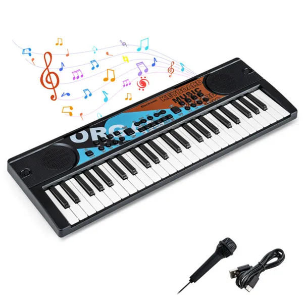 49 Keys Kids Electronic tastatur med Microphone 8 Tones - Bilde 1