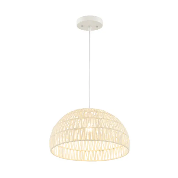 Height-Adjustable Farmhouse Rattan Pendant Lights With Adjustable Hanging Rope