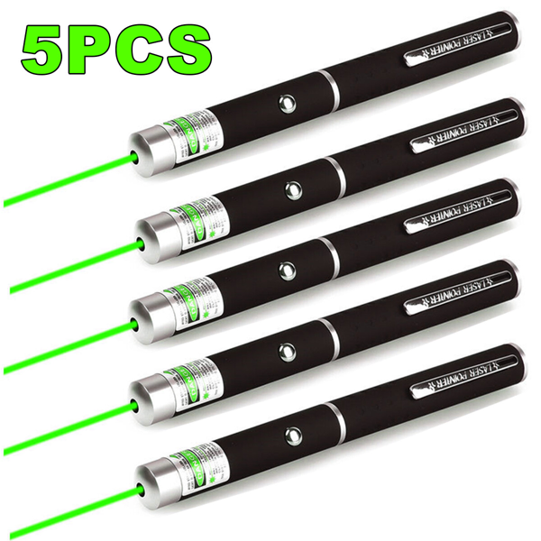 5 PCS Small Laser Pointer Pen 532nm Green Light Visible Beam 1mW For Conference Presentation-Logistics Only For USPS.TK Or TMEU Only For Self-pickup