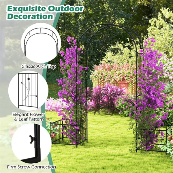 Multifunctional Outdoor Trellis - Climbing Vines Support+Flower/Vegetable Planters, 80"x20"x86"