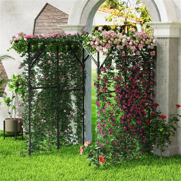 Large Garden Trellis Arch - 79"x59"x78" PE-Coated Metal, Rustproof Plant Support For Climbing Vines