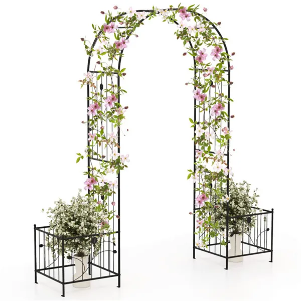 Multifunctional Outdoor Trellis - Climbing Vines Support+Flower/Vegetable Planters, 80"x20"x86"