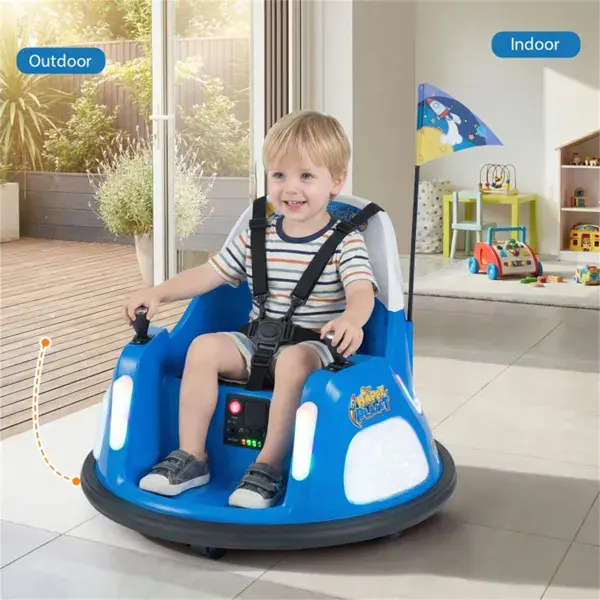Blue 5-Point Seat Belt Kids Bumper Car
