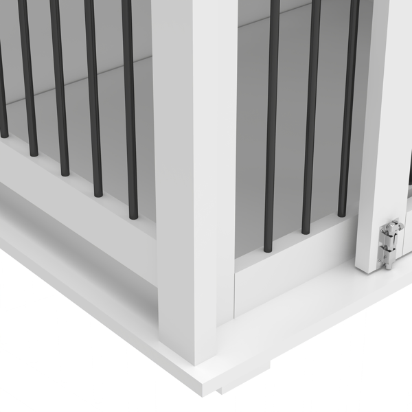 63'' Large Dog Crate Furniture For Double Dog, Wooden Dog Kennel With 2 Drawers,Divider And Sliding Door, Water Resistant Indoor Pets Furniture Style Double Dog Crates