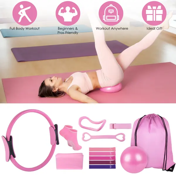 All-in-One Pilates Kit, Ring Yoga Ball Resistance