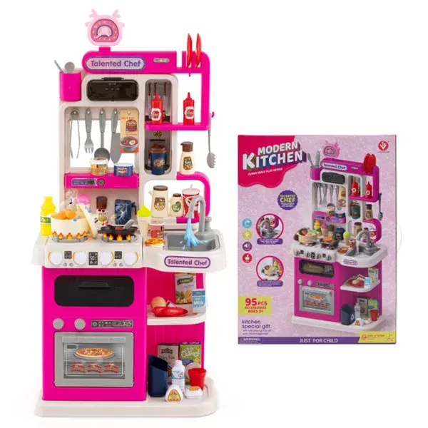 Pink Kids Corner Play Kitchen