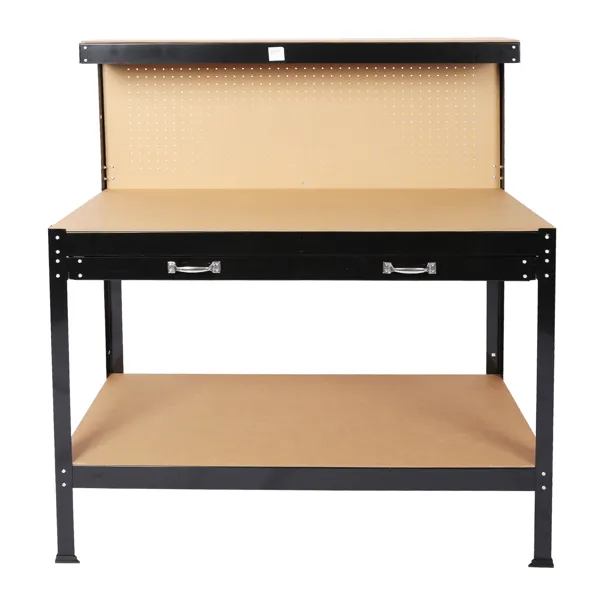 Steel Workbench Tool Storage Work Bench Workshop Tools Table W/Drawer And Peg Board 63" image 6