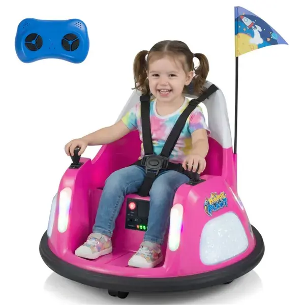 Pink 5-Point Seat Belt Kids Bumper Car
