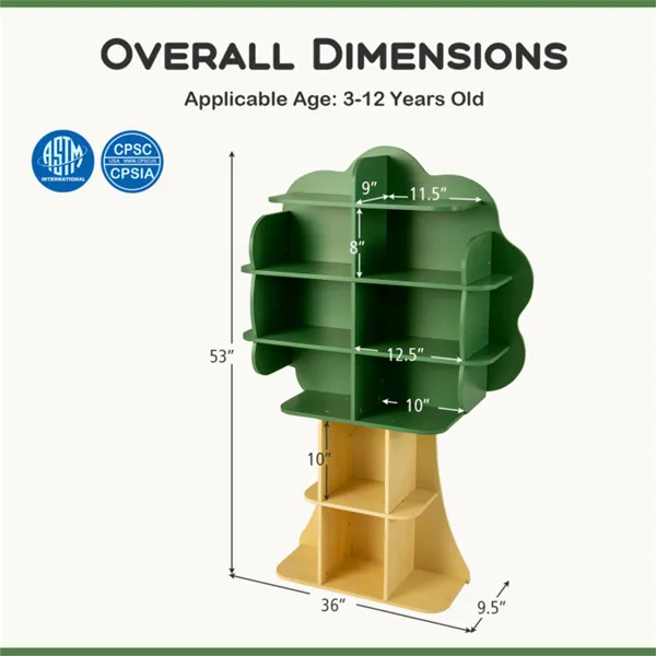 Green Kids Bookcase Shelf Toy Storage Organizer With Open Storage Shelves