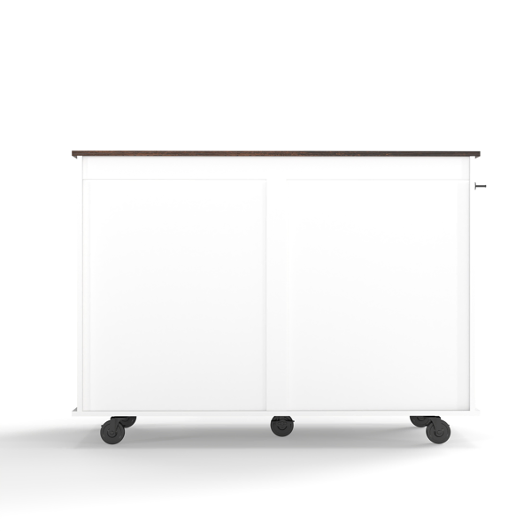 47.2" Mobile Dog Crate With Flip-Top Feeding Door, Dual-Access & 5 Caster System (2 Locking), Side Hooks - Multi-Functional Pet Kennel,double Dog Crate Furniture