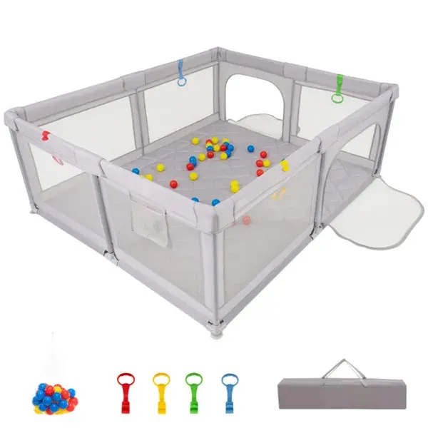 Portable Baby Play Yard - 73"x61.5"x27", Breathable