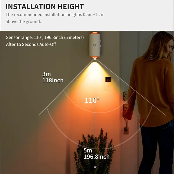 4pcs Rechargeable LED Night Light Wall Lamp Commercial StrobeLight Multi-color Mode Dimmable Indoor Light Magnetic StepLight For Entryway Bedside Desk Closet Bedside Lamp