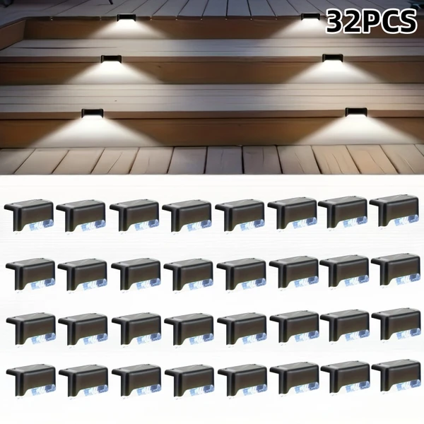 32/16 PCS Decorative Light Solar Energy Waterproof And Dustproof Light Source Sensing Suitable For Shopping Malls Guardrails Decks Stairs Gardens Courtyards Family's Day Gifts Outdoor Lightin
