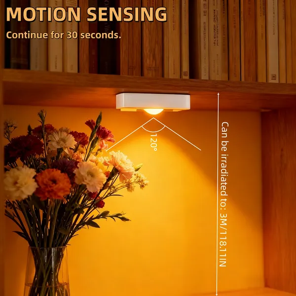 4 PCS Of High-quality Motion-sensing Lights, Wall Lights, Equipped With USB Charging Cables And Accessories, Suitable For Cabinets, Wardrobes, Bookshelves, Bedrooms, Utility Rooms, And Stairc