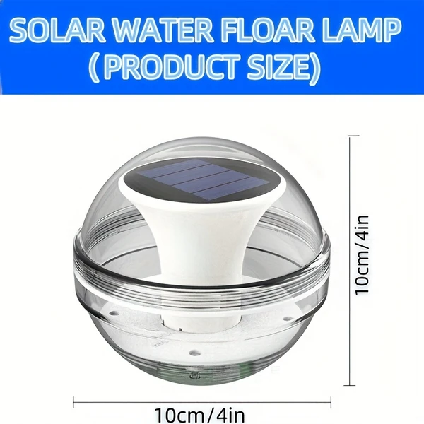 Outdoor Solar Rechargeable Floating Pool Lights,Pool Lights That Float With Solar Charging Panel,IPX7 Waterproof For Inground Pool, Bathroom, Bathtub, Pool Party
