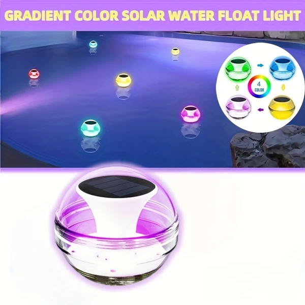 Outdoor Solar Rechargeable Floating Pool Lights,Pool Lights That Float With Solar Charging Panel,IPX7 Waterproof For Inground Pool, Bathroom, Bathtub, Pool Party