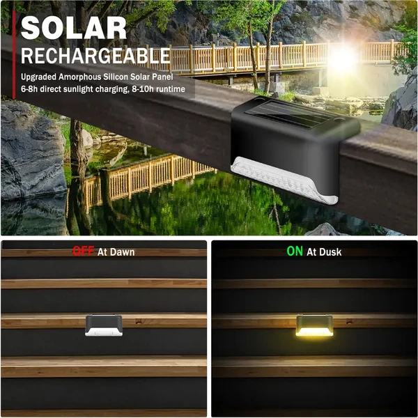 8/16/32 Solar Outdoor Deck Lights, Garden Lights, Atmosphere Lights, LED Walk Lights, Light Source Control, Suitable For Balconies, Terraces, Stair Fences, Courtyards, Gardens, Villas, Drivew