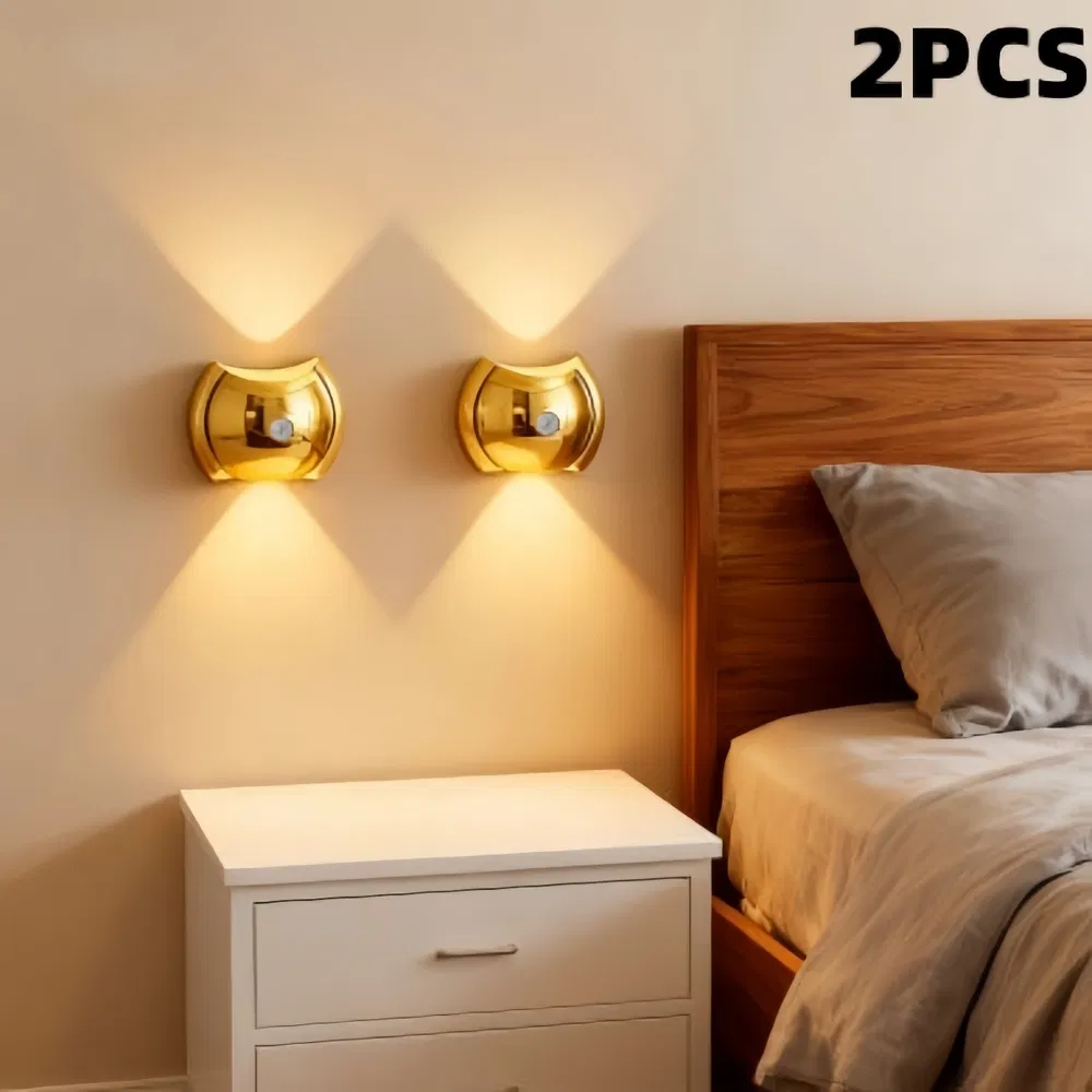 2PCS Bedroom/Living Room Lights, Motion Sensor, Luxurious Style, 60-Day Battery
