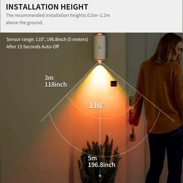 LED Motion Sensor Night Light, 7 Colors