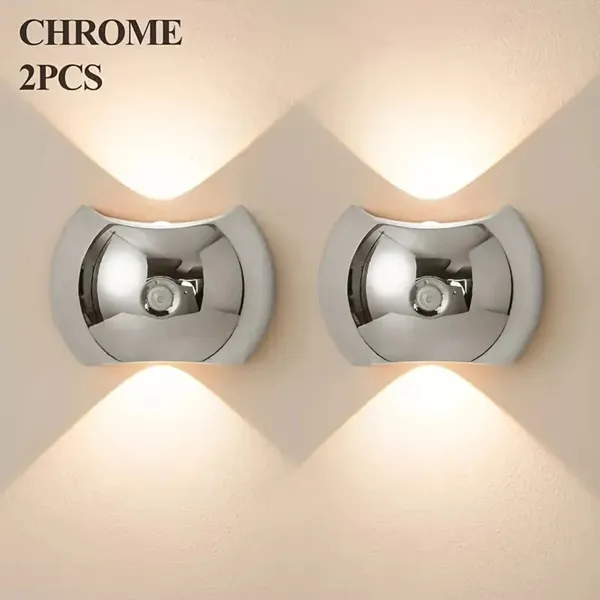 LED Modern Indoor Wall Light With Motion Sensor 3 Color Modes 2700K/4500K/6500K USB Rechargeable Magnetic Portable Wall Sconce For Living Room Bedroom 2 Packs