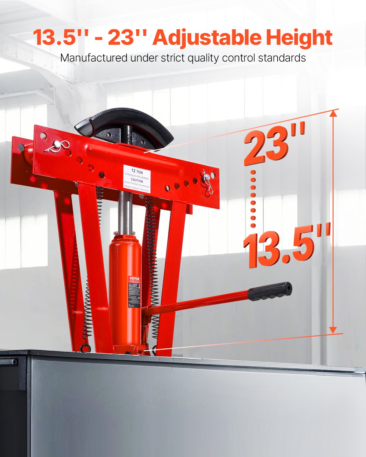 Hydraulic Pipe Bender, 12 Ton Manual Copper Exhaust Bending Machine With 6 Dies — image 5
