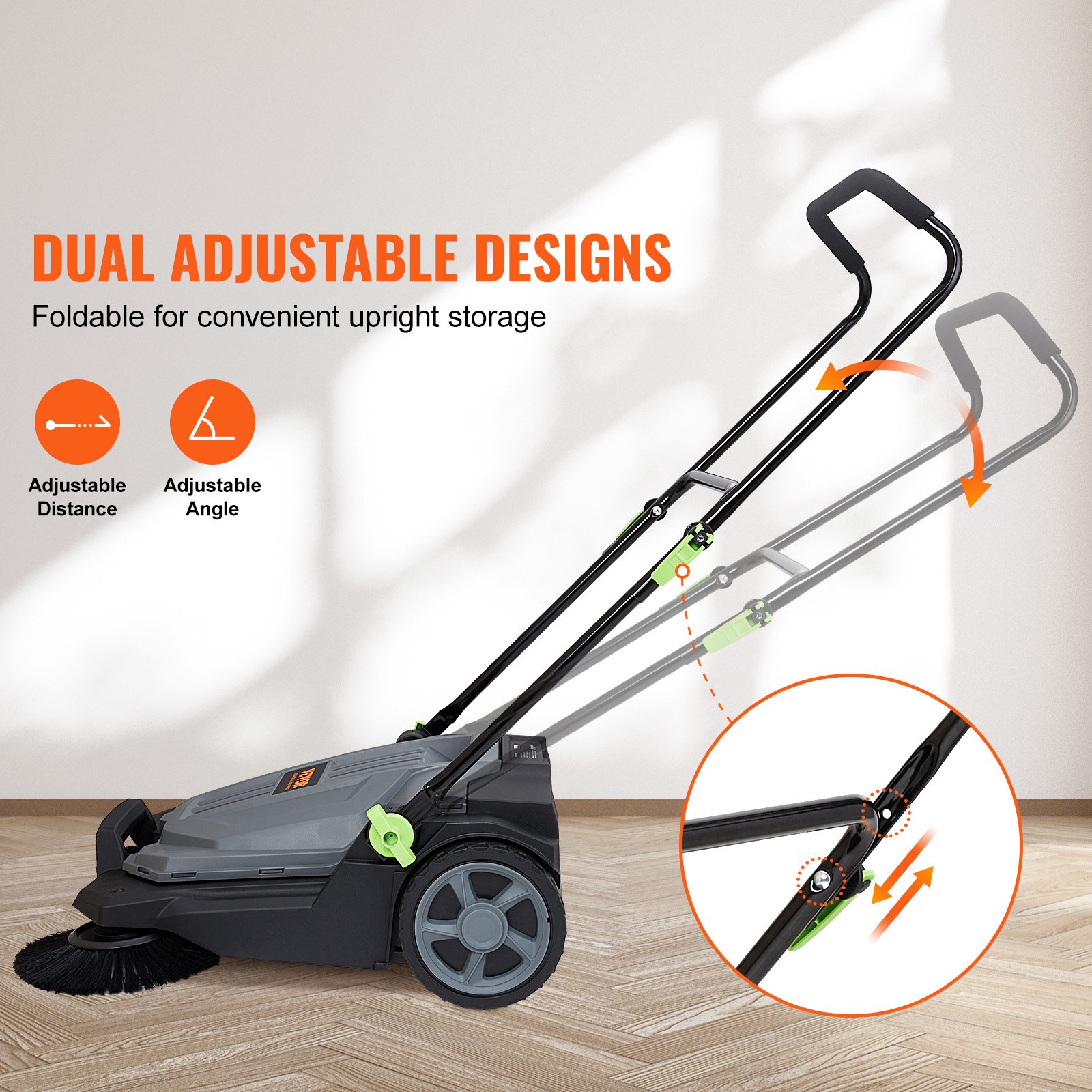 Walk-behind Hand Push Floor Sweeper, 65 Cm Sweeping Width Manual Non-Electric — image 4