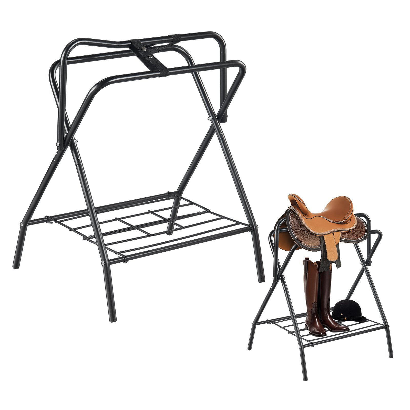 Folding saddle rack, 28 x 19 x 37.5 in, 2 packs