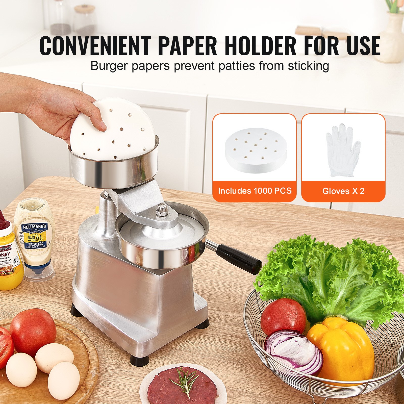 Commercial Burger Patty Maker, 130mm/5inch Hamburger Beef Heavy Duty Food-Grade — image 4