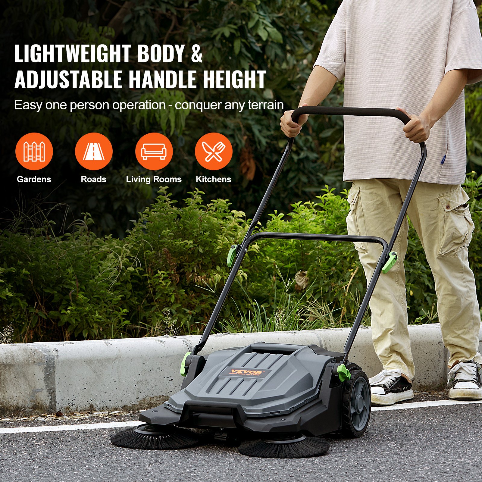 Walk-behind Hand Push Floor Sweeper, 65 Cm Sweeping Width Manual Non-Electric — image 3