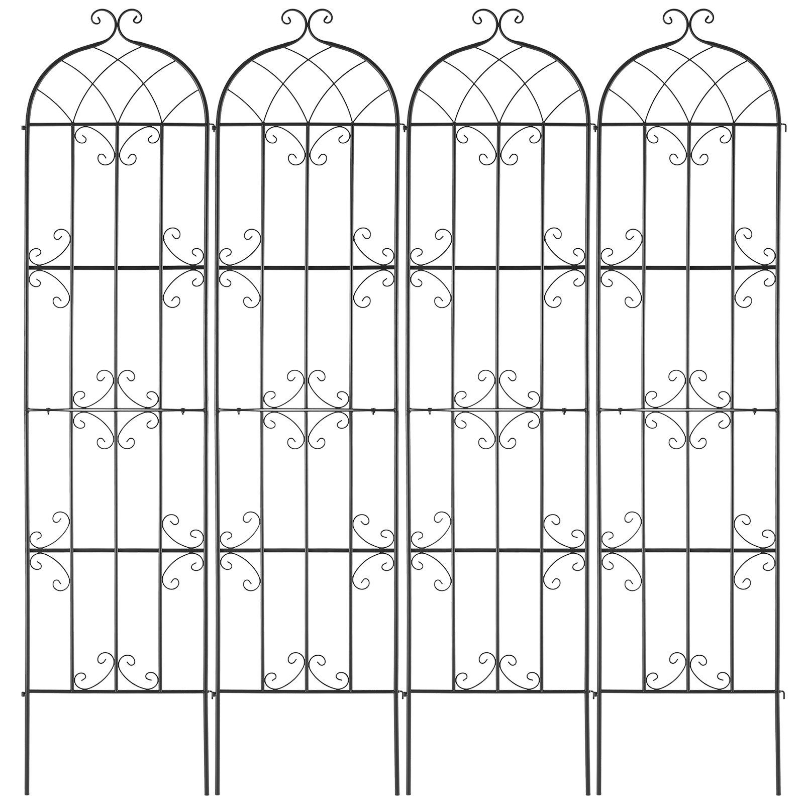 Garden Trellis For Climbing Plants, 87 X 20 In, 4 Packs Rustproof Metal Flower — image 5