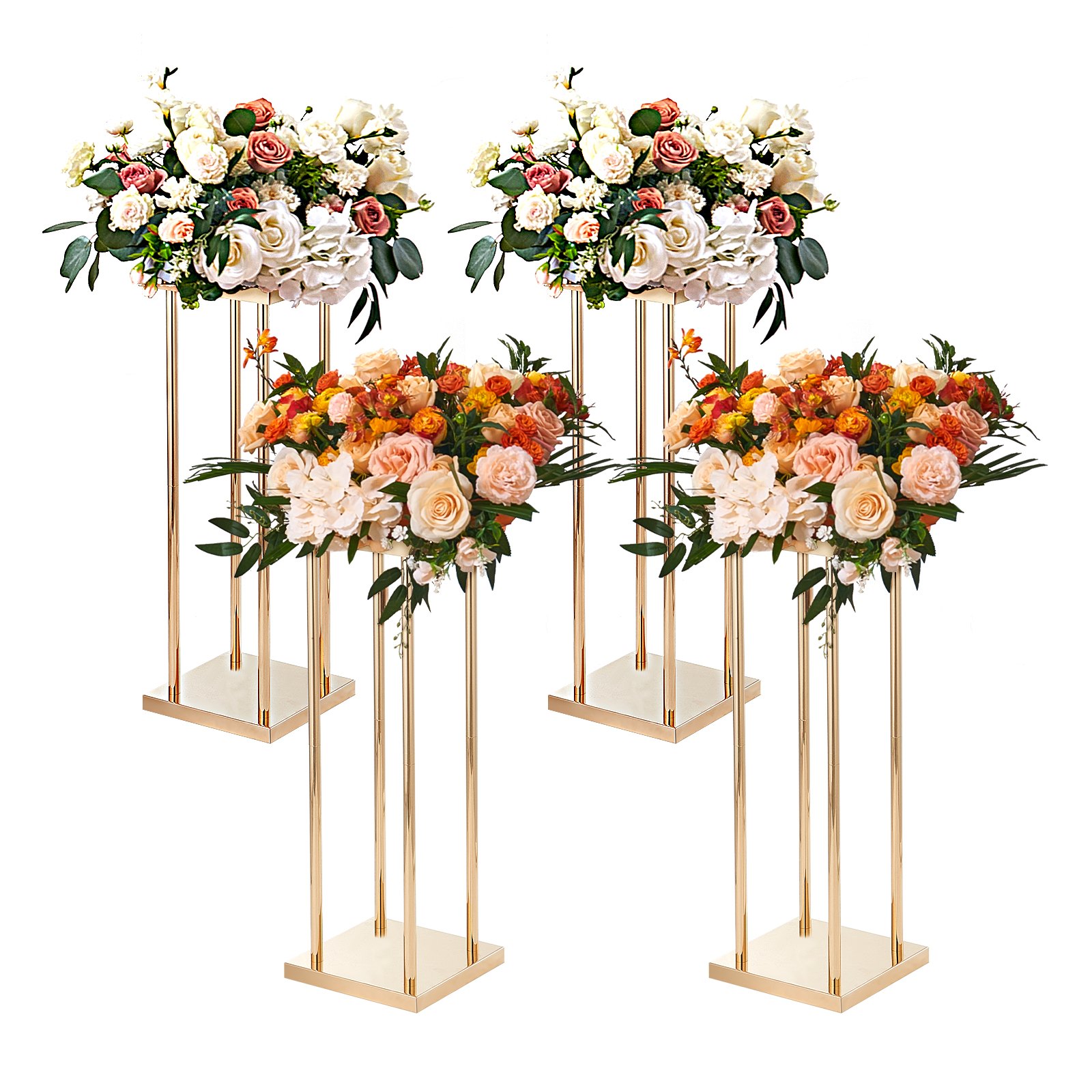 4PCS Gold Metal Column Wedding Flower Stand, 31.5inch/80cm High With Laminate — image 3