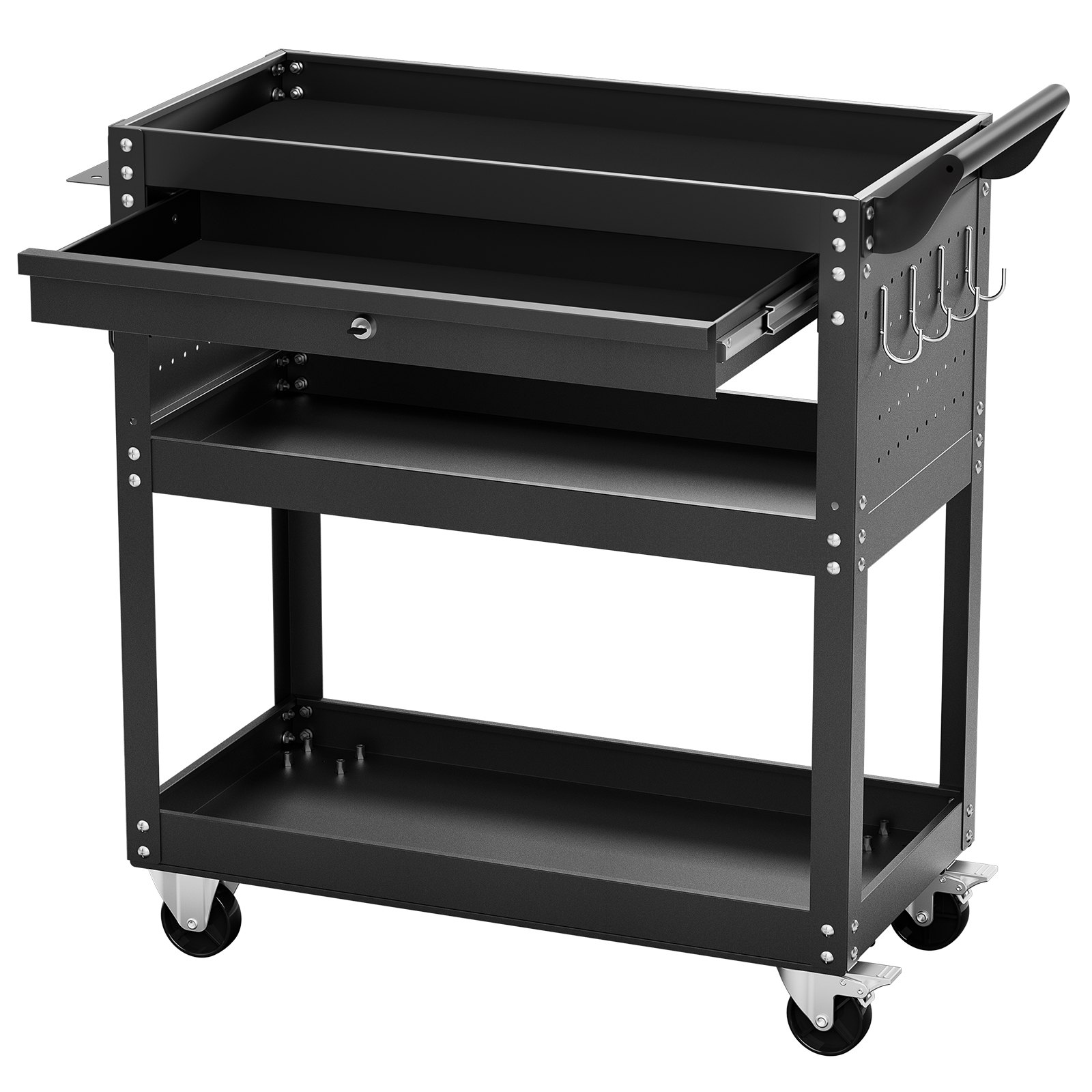 4-Tier Tool Cart With Wheels, 350 Lbs Load Capacity, Rolling Work Drawer — image 3