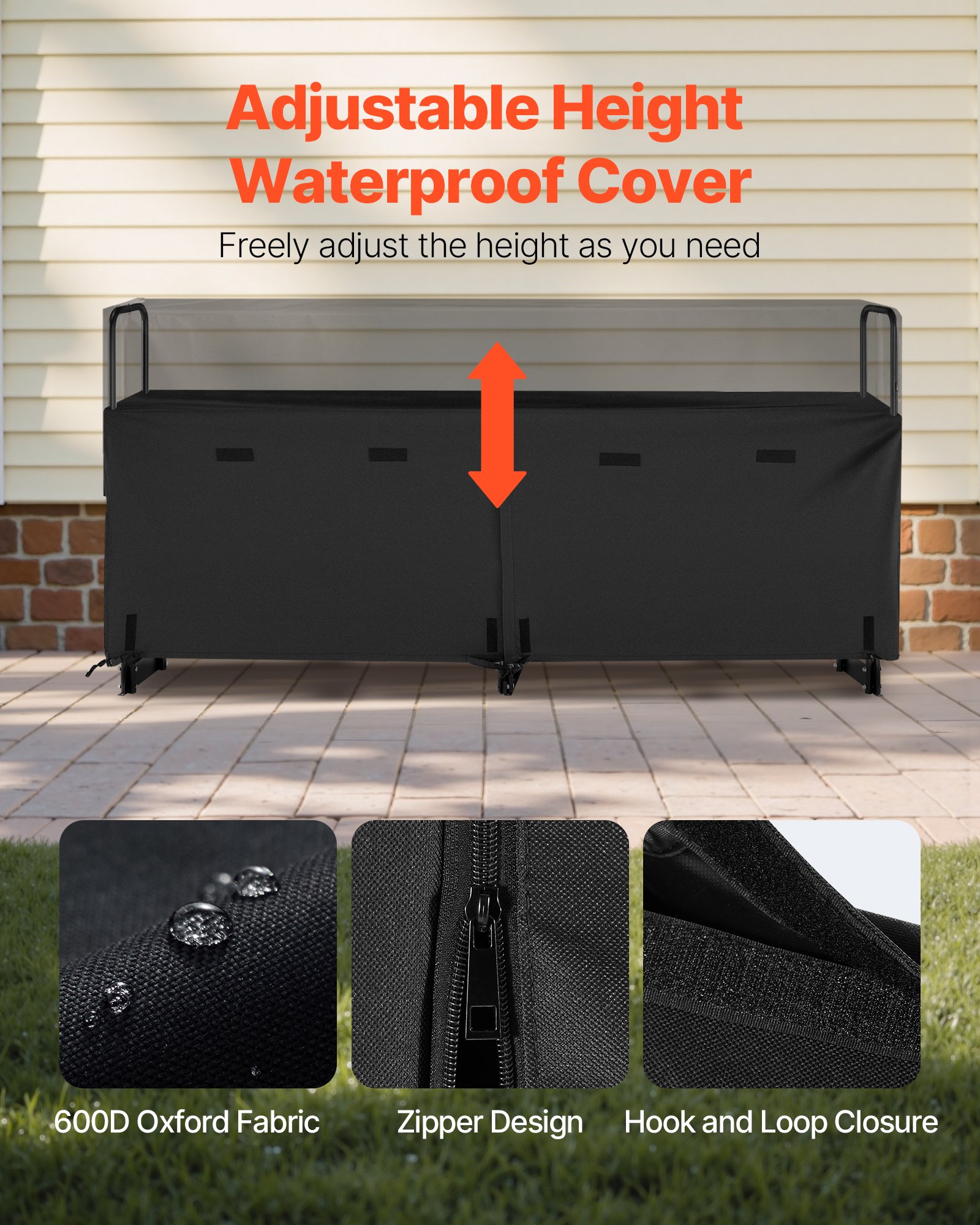 Firewood Rack With Waterproof Cover, 8 Ft Outdoor Holder, 1/2 Cord Storage — image 5