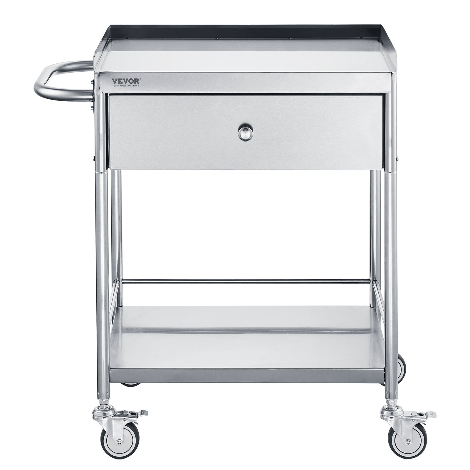Medical Cart, 2 Layers Stainless Steel 99.8 Kg Weight Capacity, Lab Utility — image 2