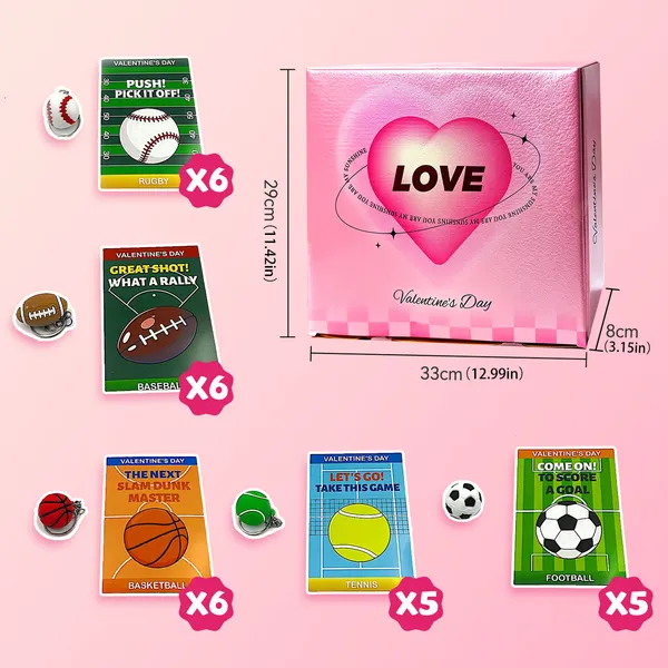 Stress-Relieving Foam Balls - Valentine's Day Gift - 28-Pack, Mini Foam Ball Toys With Keychains And Exchange Cards, Suitable For Preschoolers, Valentine's Day Gift Bag Stuffing, Classroom Re