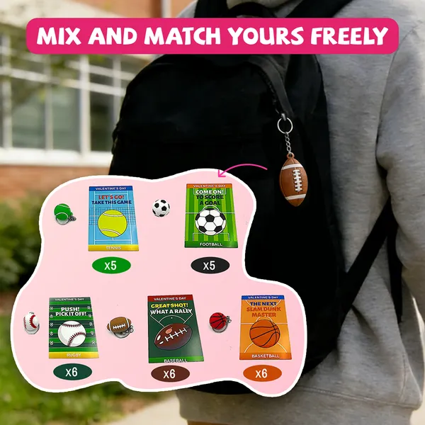 Stress-Relieving Foam Balls - Valentine's Day Gift - 28-Pack, Mini Foam Ball Toys With Keychains And Exchange Cards, Suitable For Preschoolers, Valentine's Day Gift Bag Stuffing, Classroom Re