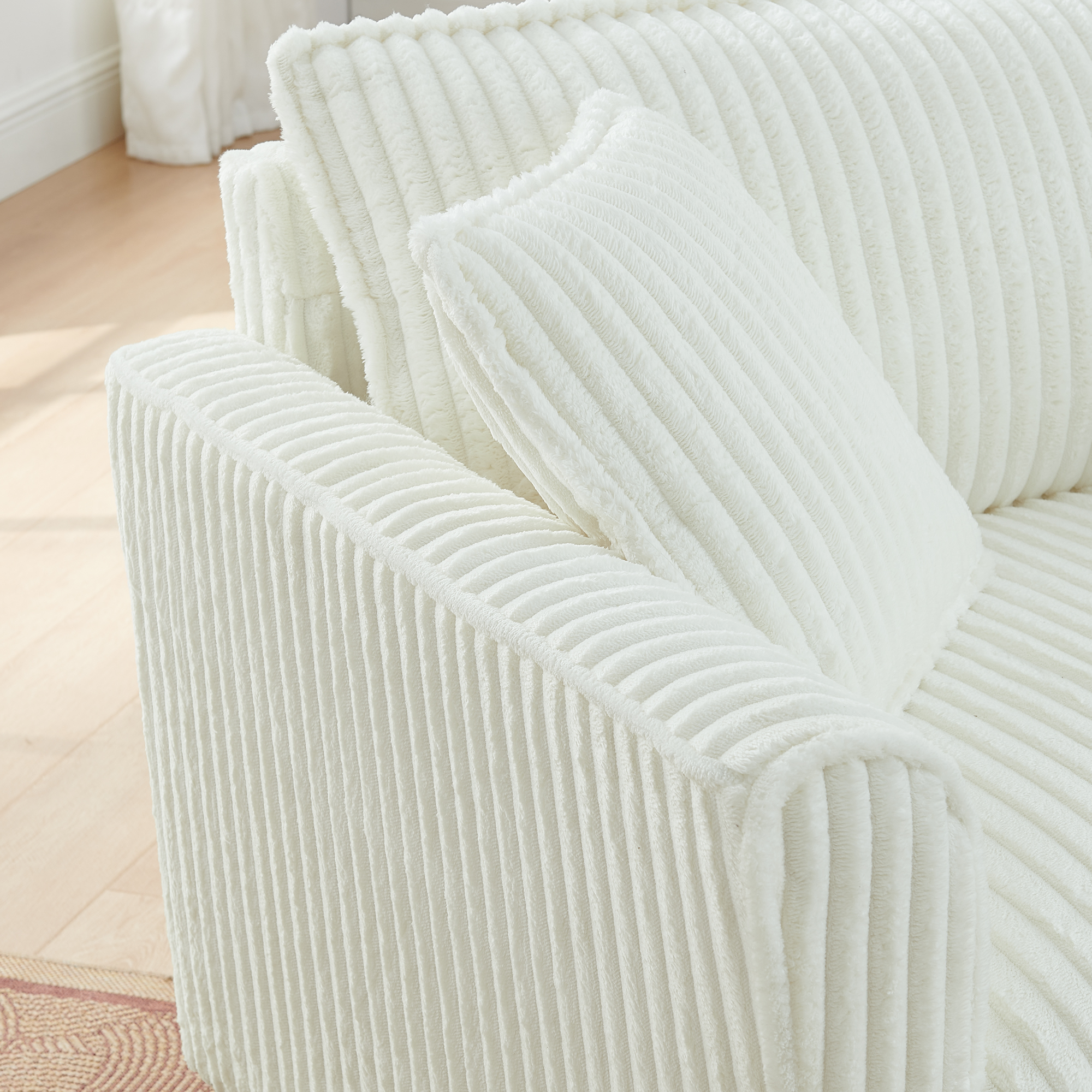 Corduroy Lazy Sofa Chair, picture 2 of 4