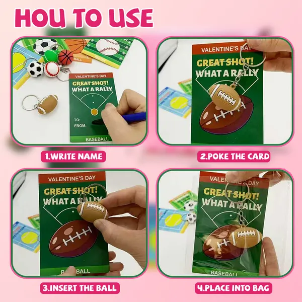 Stress-Relieving Foam Balls - Valentine's Day Gift - 28-Pack, Mini Foam Ball Toys With Keychains And Exchange Cards, Suitable For Preschoolers, Valentine's Day Gift Bag Stuffing, Classroom Re