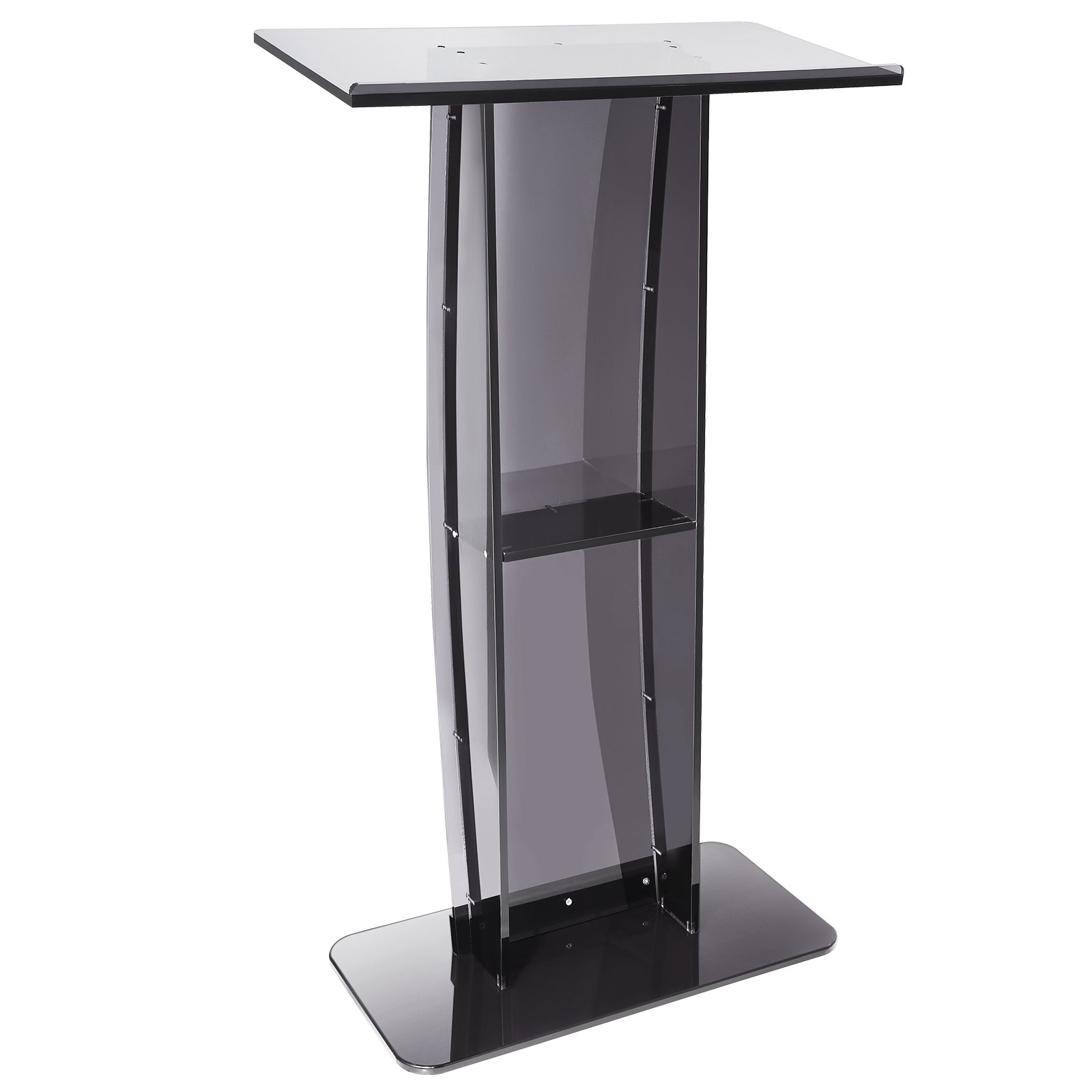 Acrylic Podium, 119 Cm Tall, Stand With Wide Reading Surface & Storage Shelf — image 2