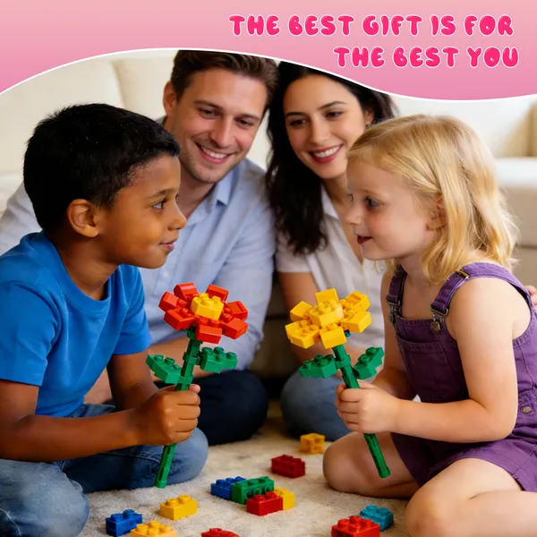 Flower Building Blocks, Suitable For Adults, Teenagers And Children, Containing 24 Different Flowers, Suitable For Women, Girls And Boys.