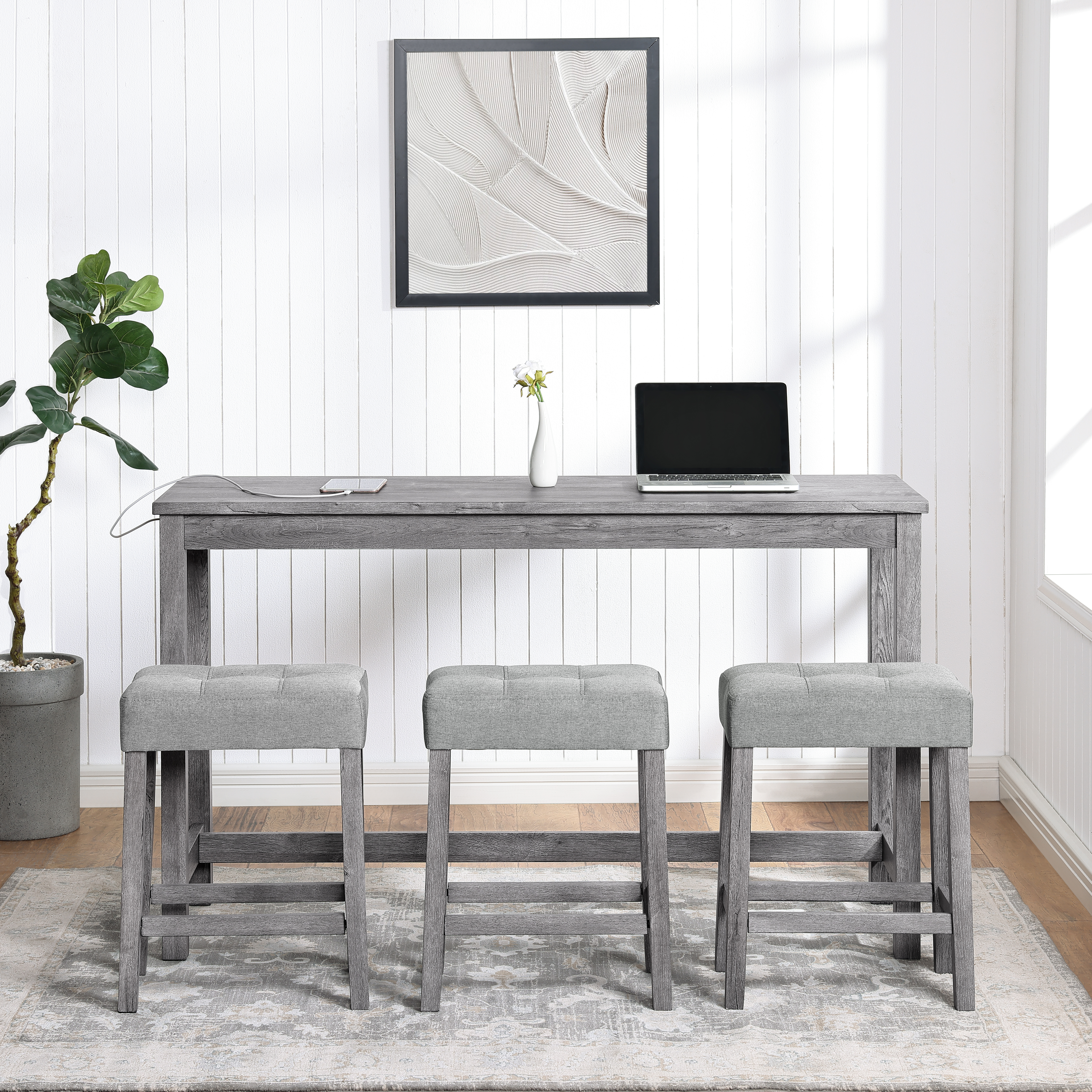 Bar Table Set with Power Outlet β photo 4