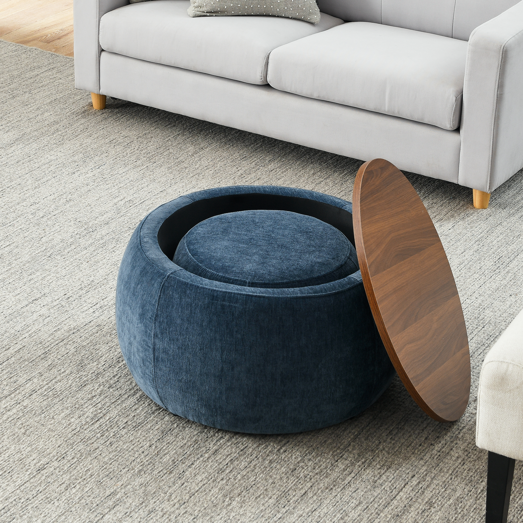 Round Storage Ottoman, picture 2 of 5