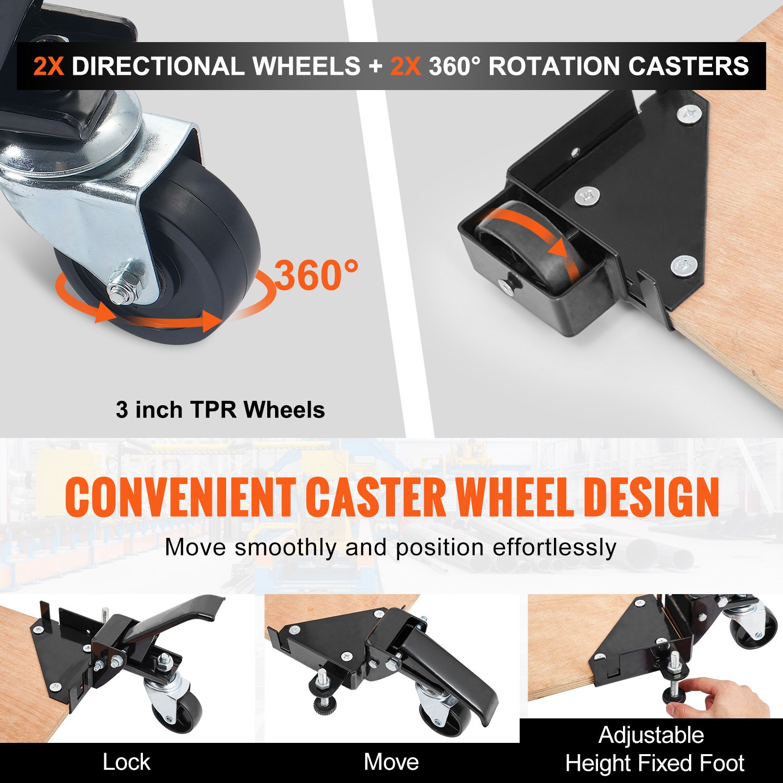 Mobile Base, 400 Lbs Weight Capacity, Adjustable From 9.5" X 9.5" To Infinity — image 4