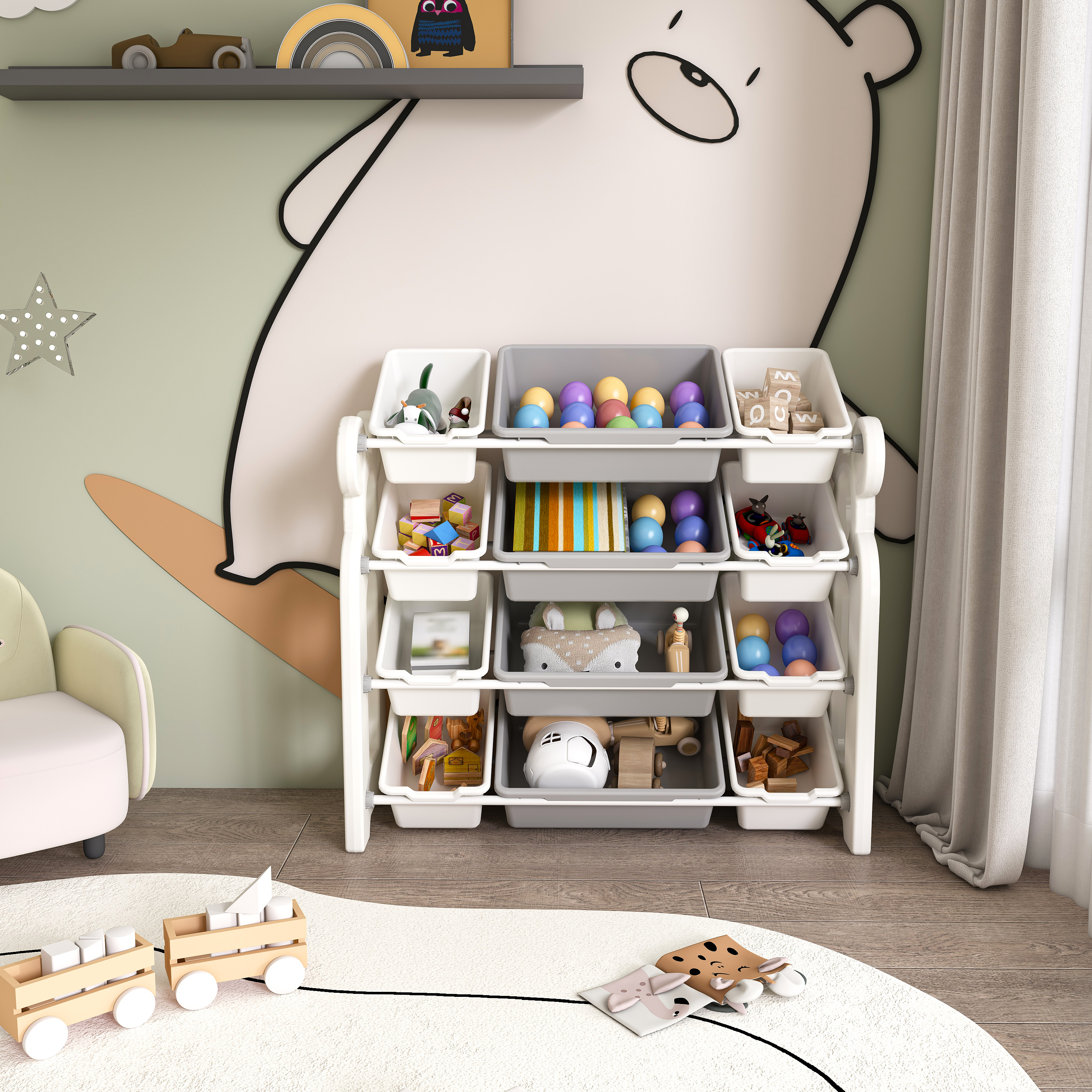 Kids Toy Storage Organizer With 12 Bins