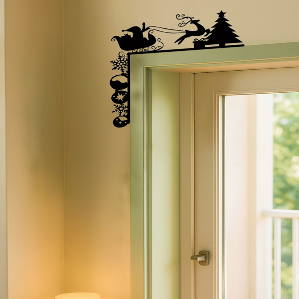 CIFbuy Removable Christmas Sleigh Wall Decals Holiday Home Decor Stickers(TikTok, Temu Pick-up Service)