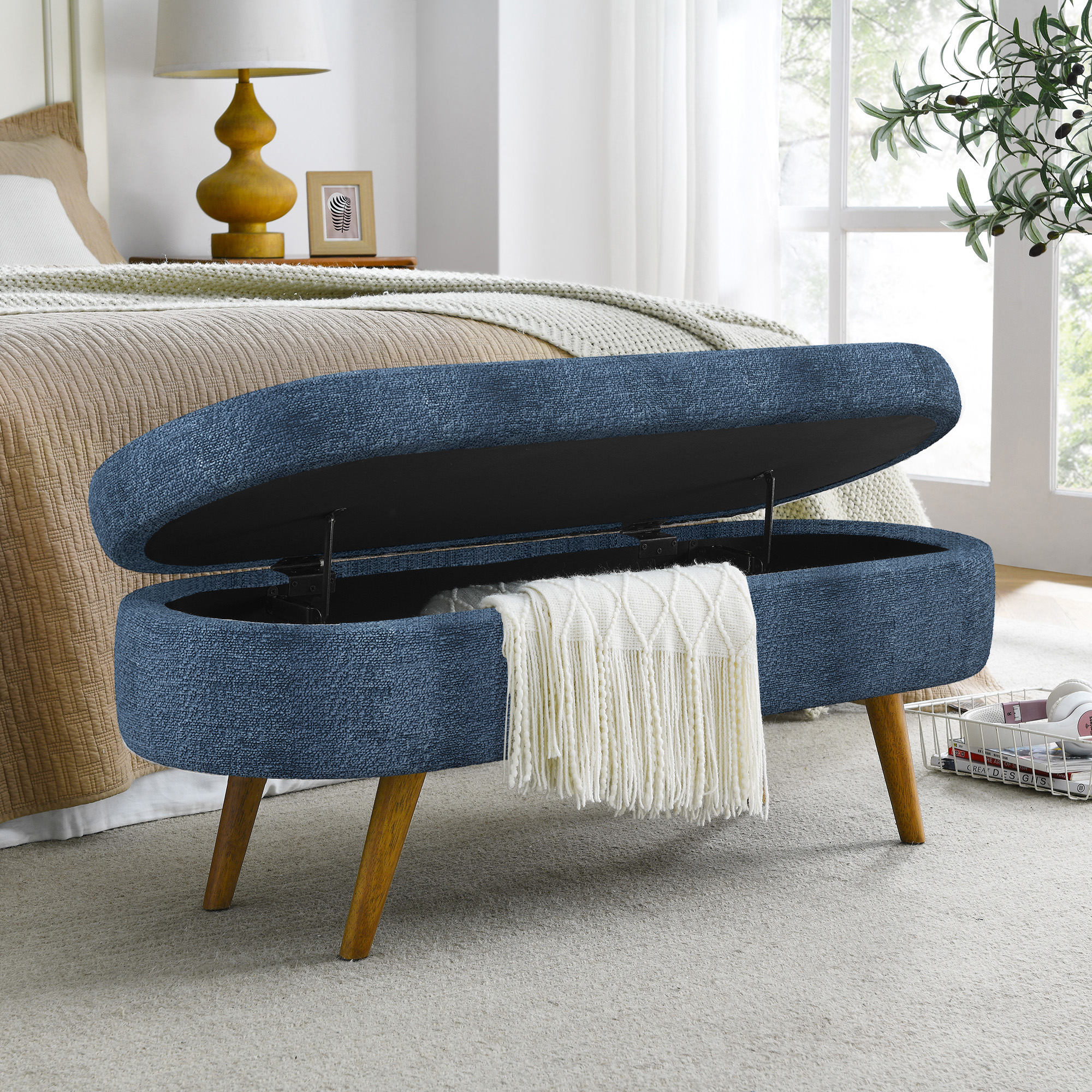 Oval Storage Ottoman Bench, picture 4 of 4