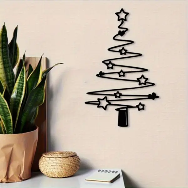 CIFbuy Minimalist Metal Christmas Tree Decoration Holiday Wall Art Aluminum Gift (TikTok, Temu Pick-up Service)